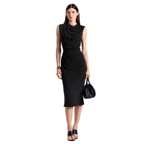 Cue Stretch Viscose Drape Neck Pencil Dress